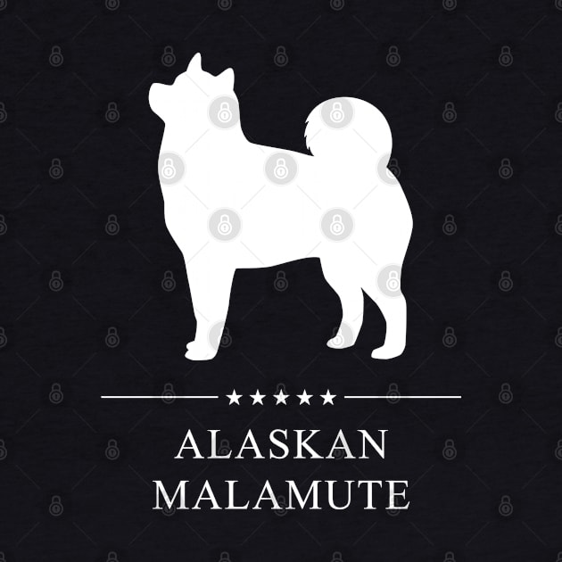 Alaskan Malamute Dog White Silhouette by millersye